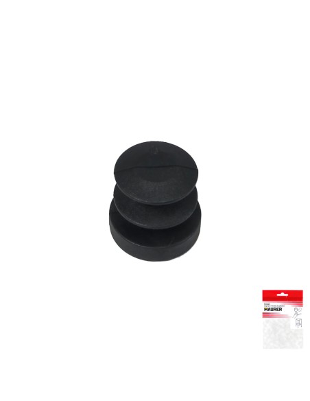 Contera Redonda Interior Negra 16mm. Blister 4 piezas.
