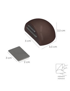 Tope Puerta Adhesivo con Imán Retenedor Marrón 2