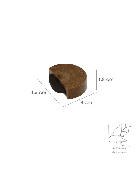 Tope Puerta Adhesivo Silencioso Color Madera