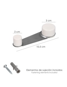 Tope Puerta Adhesivo con Retenedor Blanco 2