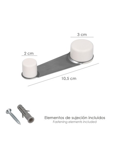 Tope Puerta Adhesivo con Retenedor Blanco