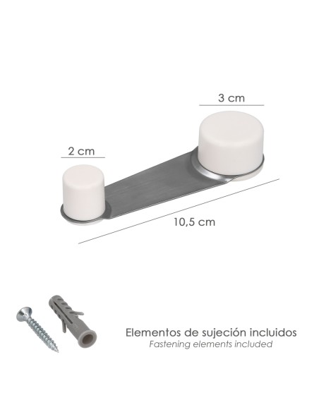 Tope Puerta Adhesivo con Retenedor Blanco