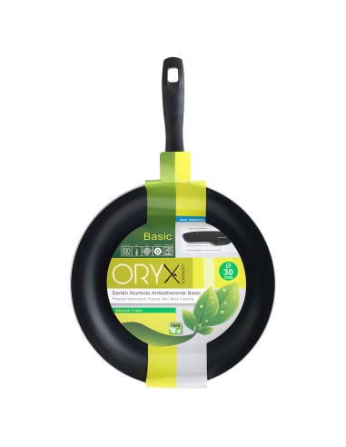 Oryx Sartén Aluminio Antiadherente Basic, Alta Resistencia, Apta Inducción, Libre PFOA, Diámetro 30 cm, Espesor 3 mm.
