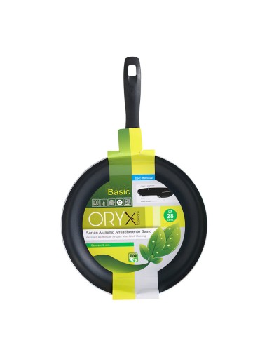 Oryx Sartén Aluminio Antiadherente Basic, Alta Resistencia, Apta Inducción, Libre PFOA, Diámetro 28 cm, Espesor 3 mm.