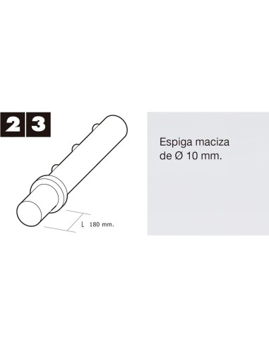 Espiga Persiana 100 mm. Para Disco o Capsula Plastico