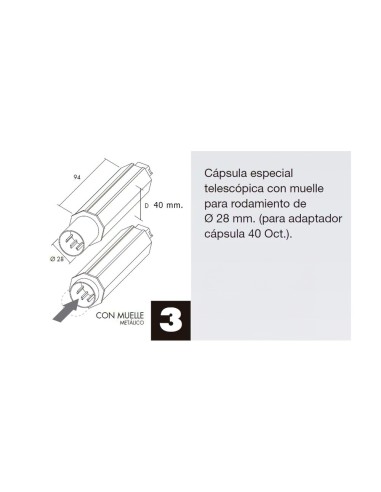 Capsula Persiana Telescopica Sin Espiga Para Eje 40 mm.