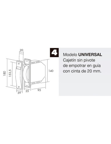 Recogedor Persiana Universal Blanco Cinta 20 mm.