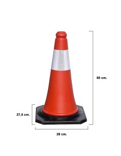 Cono Señalizacion Base Goma 50 cm. Reflectante 2