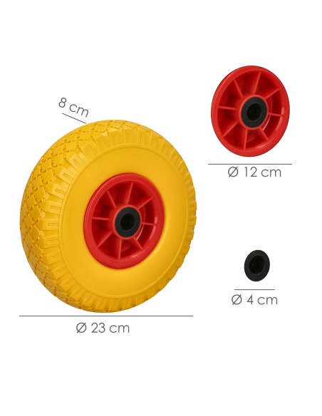 Rueda Carretilla Almacen / Sacos Maciza Llanta Plástico 20 mm.