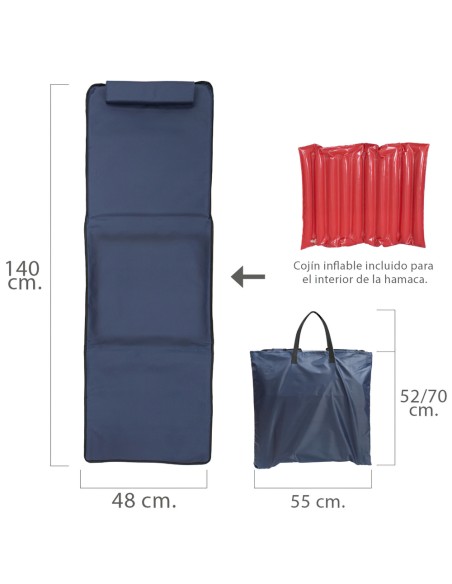 Esterilla Playa Acolchada Reclinable Con Respaldo Plegable