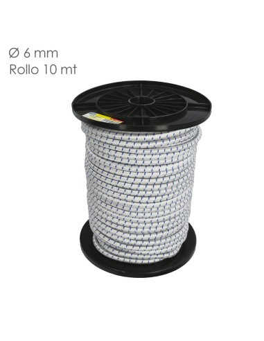 Cuerda Elástica Forrada 6 mm. Rollo de 100 metros