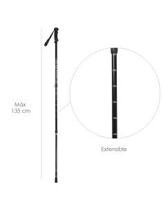 Baston Bordon Caminar Extensible 0,65-1,35 metros Negro 2