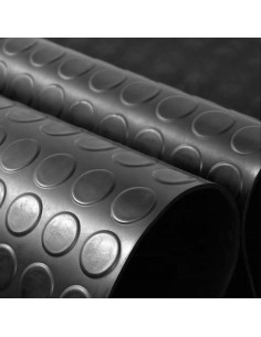 Suelo Goma Circulos 1,20x10 Metros 3 mm. de Grosor Color Negro 2