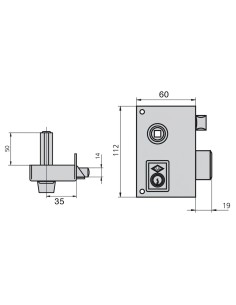 Cerradura Cvl 156b/60/he Derecha 2