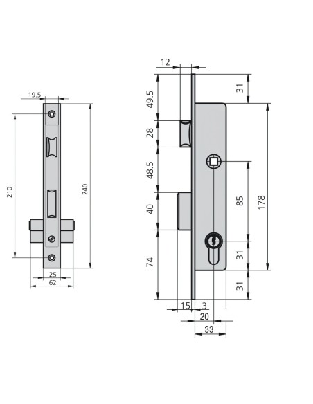 Cerradura Cvl 1984/20/5 Carpinteria Metálica