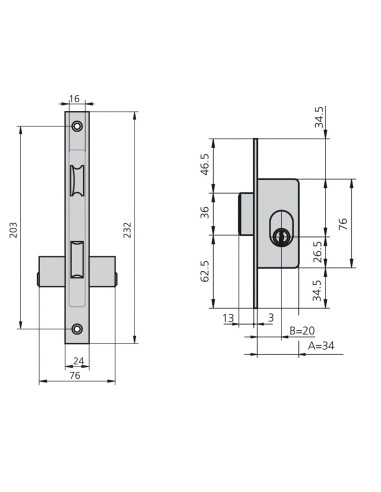 Cerradura Cvl 1964a/5 Carpintería Metálica