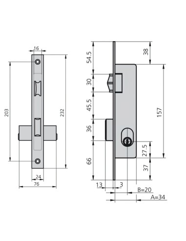 Cerradura Cvl 1964v/5 Carpintería Metálica