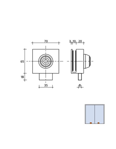 Cerradura Cbm 2003 Puerta Cristal Llave Tubular