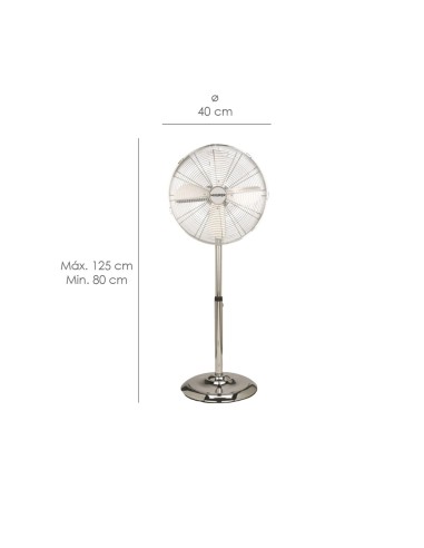 Ventilador Maurer de Pie 125 cm. de Alto Cromo
