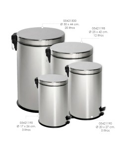 Papelera Maurer Inoxidable 12 Litros Ø 25 x 42 cm. 2