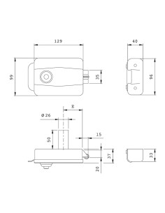 Cerradura Iseo 510-60 mm.eléctrica Con Pulsador 2