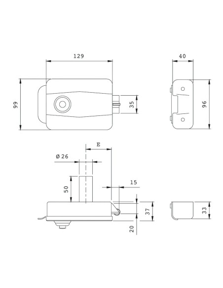 Cerradura Iseo 510-60 mm.eléctrica Con Pulsador