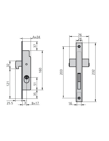 Cerradura Cvl 1968/5 Carpintería Metálica