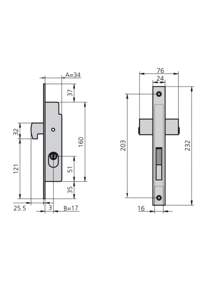 Cerradura Cvl 1968/5 Carpintería Metálica