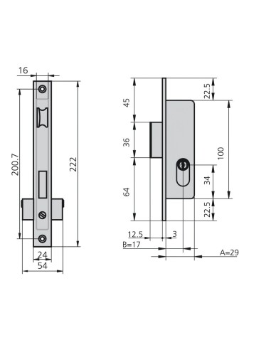 Cerradura Cvl 1975a/5 Carpintería Metálica