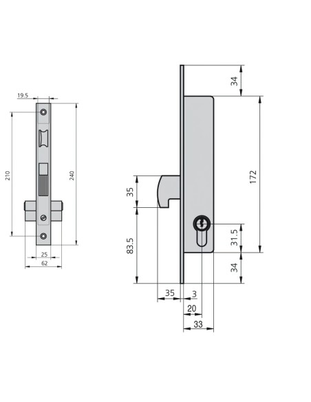 Cerradura Cvl 1990a20/5 Carpinteria Metálica