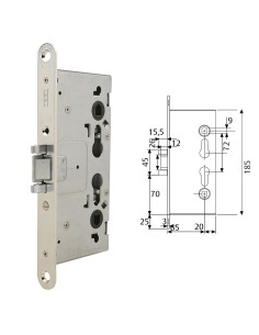 Cerradura Tesa Cortafuego Cf5e /50 mm. Frente Zincado 2