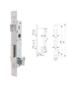 Cerradura Tesa 2210/38/ssi Sin cerradero Sin escudo 2