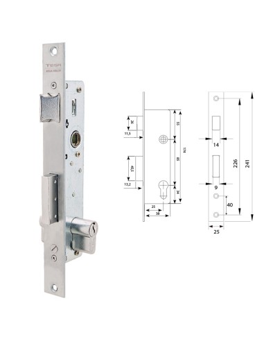 Cerradura Tesa 2210/38/ssi Sin cerradero Sin escudo