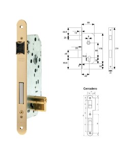 Cerradura Tesa 2030-hl/40 Canto Redondo 2