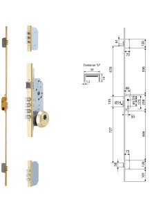 Cerradura Tesa Seguridad TLB3 54566 LA Cerradero Largo 45 CR 2