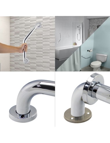 Agarre Ducha Maurer Cromo Brillo Ø 32 mm. Longitud 26x26 cm. Acodado