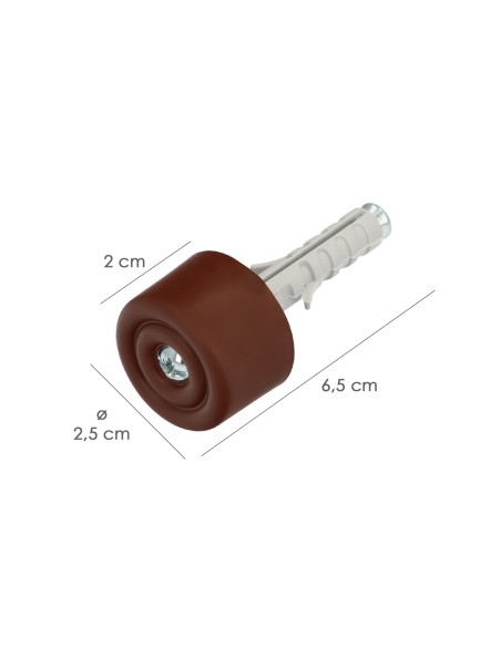 Tope Puerta Con Taco Nylon Marron (Blister 2 Piezas)