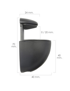 Soporte Pelicano Regulable Para Estante 1 / 20 mm. Negro (1 Pieza) 2