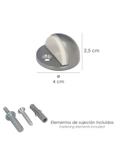 Tope Puerta Wolfpack Atornillar Acero Inoxidable Plata mate 2