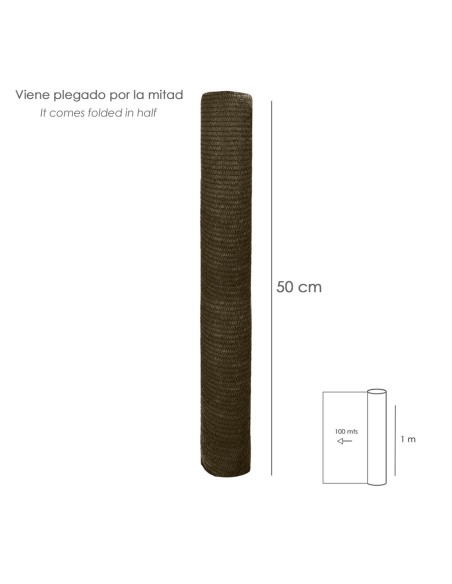 Malla Sombreo 1,0 metro Marron Rollo 100 metros