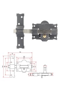 Cerrojo B-1 llave y pulsador pasador de 161mm cilindro redondo de 50mm 2
