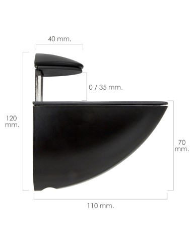 Soporte Pelicano Regulable Para Estante 1 / 35 mm. Negro (1 Pieza)