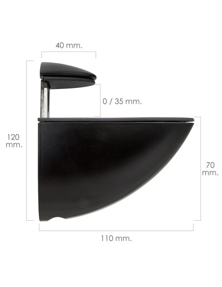 Soporte Pelicano Regulable Para Estante 1 / 35 mm. Negro (1 Pieza)