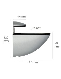 Soporte Pelicano Regulable Para Estante 1 / 35 mm. Cromo Mate (1 Pieza) 2