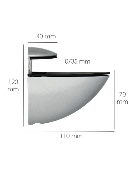 Soporte Pelicano Regulable Para Estante 1 / 35 mm. Cromo Mate (1 Pieza)
