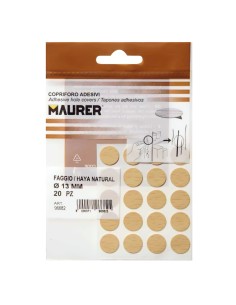 Tapatornillos Adhesivos Haya Natural (Blister 20 unidades) 2