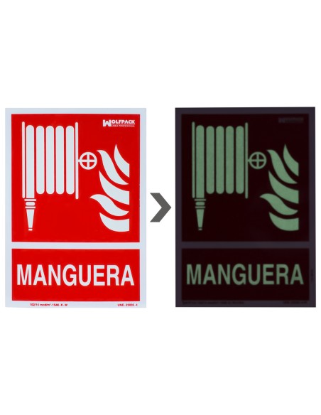 Cartel / Señal Fluorescente Manguera 30x21 cm.
