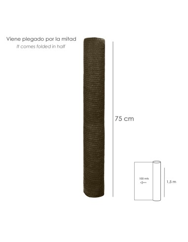 Malla Sombreo 1,5 metros Marron Rollo 100 metros