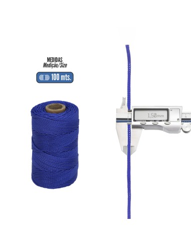 Cuerda Trencilla Polipropileno Azul (Bobina 100 Metros)