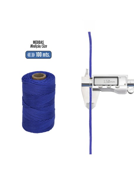 Cuerda Trencilla Polipropileno Azul (Bobina 100 Metros)